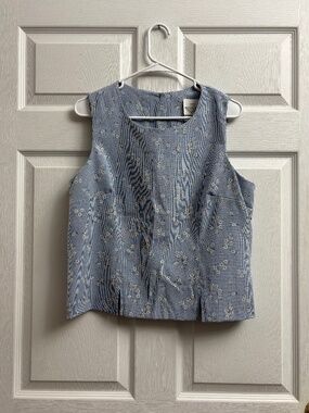 Vintage TR Bentley Women's Blue Floral Print Tank Top